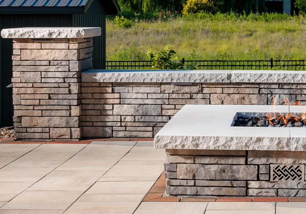 Belgard Lamina Tandem Wall and Fire Pit